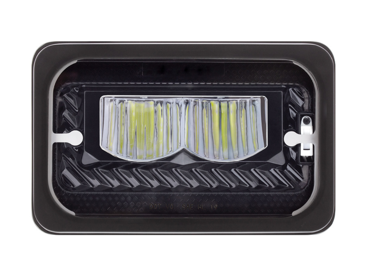 ULTRALIT - Heated 4" X 6" LED Headlight With Glass Lens & Aluminum Housing - High Beam - Black