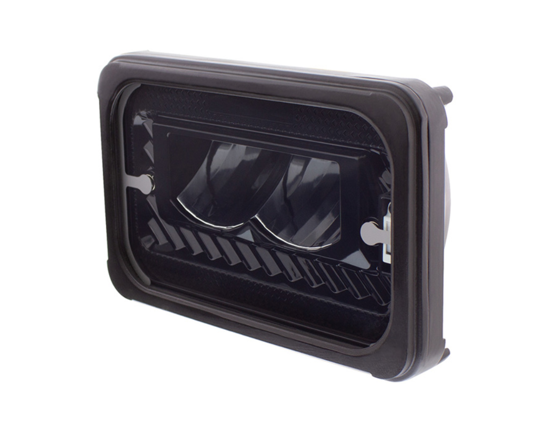 ULTRALIT - Heated 4" X 6" LED Headlight With Glass Lens & Aluminum Housing - High Beam - Black