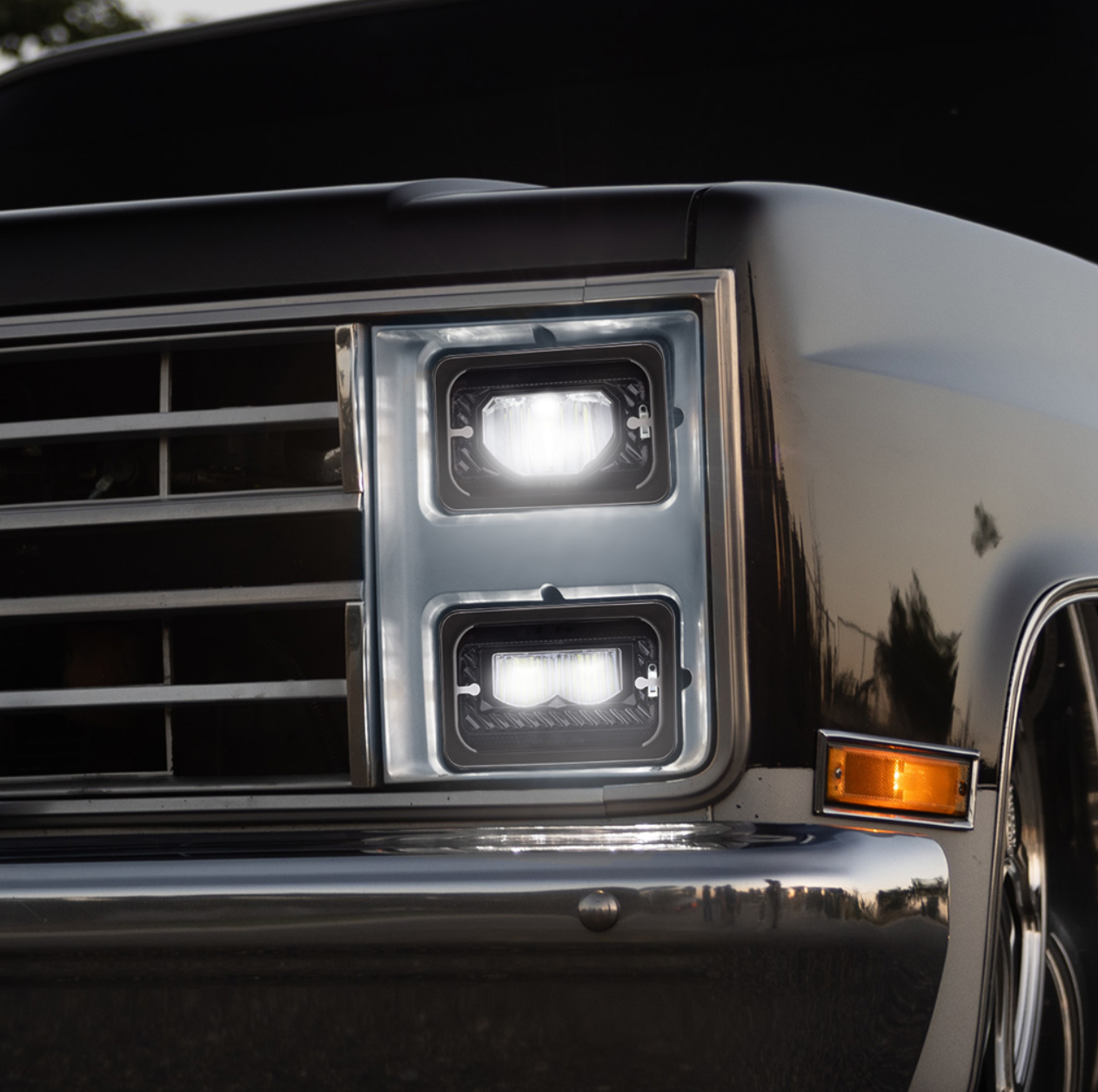 ULTRALIT - Heated 4" X 6" LED Headlight With Glass Lens & Aluminum Housing - High Beam - Black