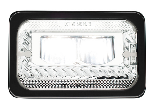 ULTRALIT - Heated 4" X 6" LED Headlight With Glass Lens & Aluminum Housing - High Beam - Chrome