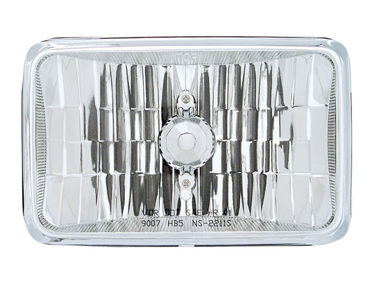 4" X 6" Crystal Rectangular Headlight, Glass Lens - High Beam