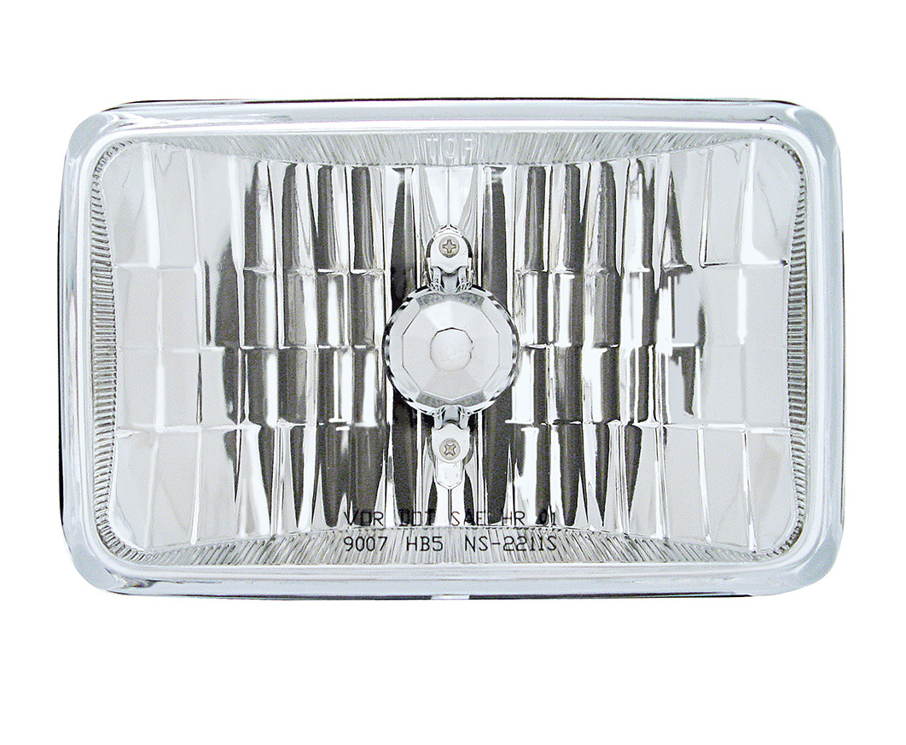4" X 6" Crystal Rectangular Headlight, Glass Lens - High & Low Beam