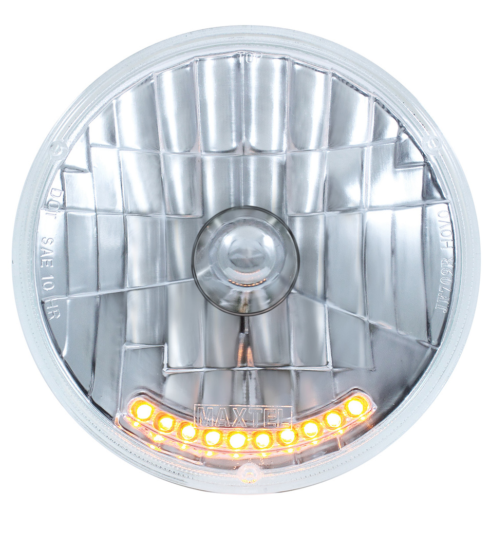 7" Crystal Headlight with Amber LED Turn Signal Must be wired