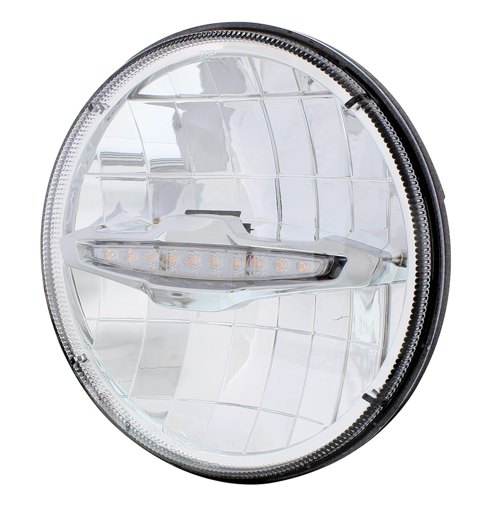 UNIVERSAL ULTRALIT - 3 High Power LED 7" Headlight With 10 Amber LED Position Light