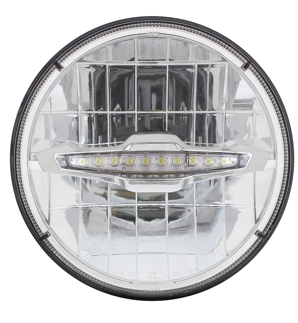 UNIVERSAL ULTRALIT - 3 High Power LED 7" Headlight With 10 White LED Position Light