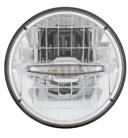 UNIVERSAL ULTRALIT - 3 High Power LED 7" Headlight With 10 White LED Position Light