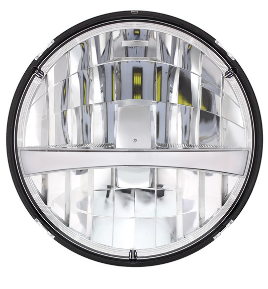 UNIVERSAL ULTRALIT - High Power LED 7" Headlight With Turn Signal & White Position Light Bar