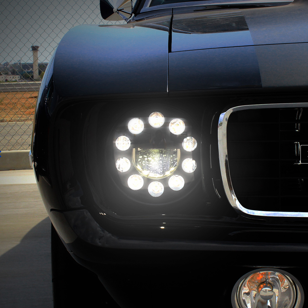 UNIVERSAL ULTRALIT - 11 High Power LED 7" Crystal Headlight - Chrome