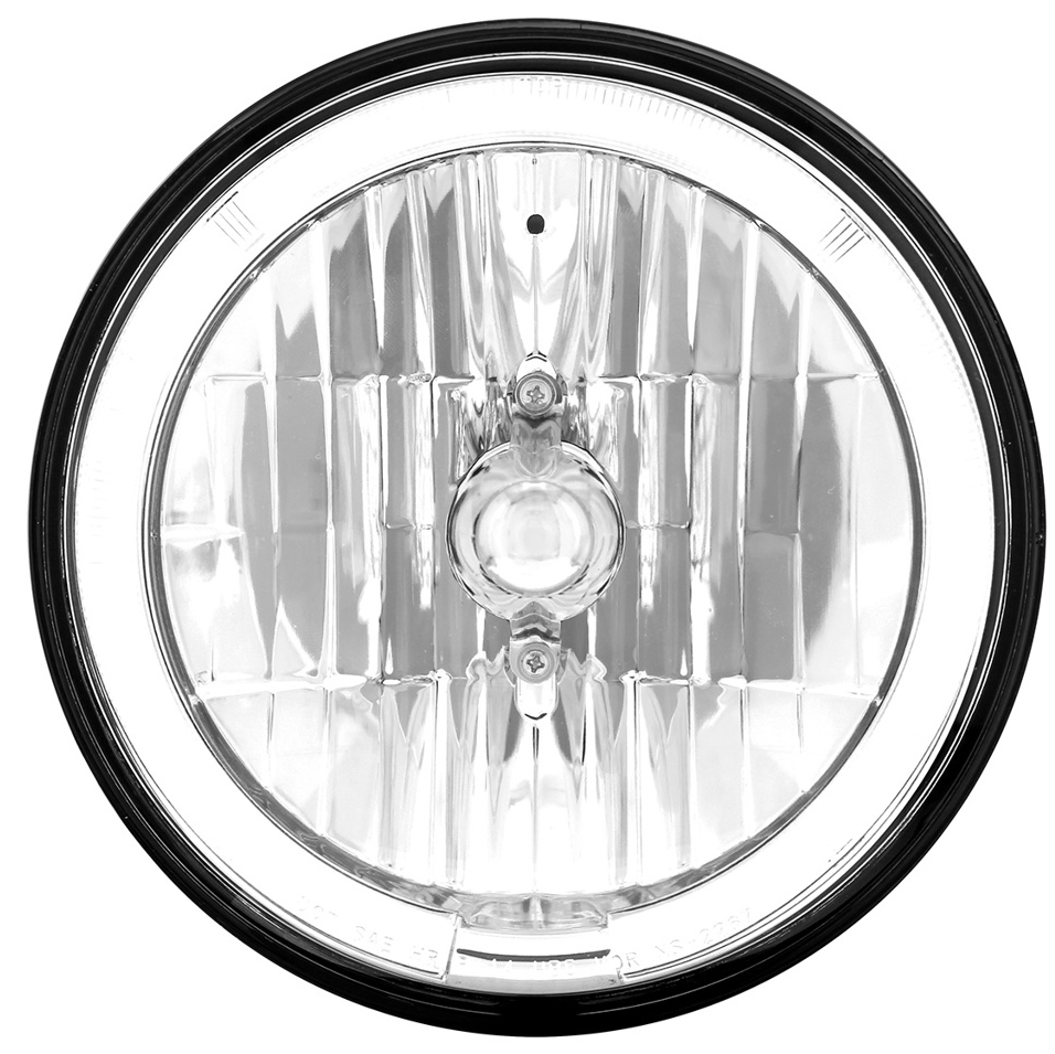 UNIVERSAL ULTRALIT - 7" Crystal Headlight With White LED Halo Ring