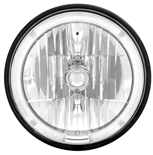 UNIVERSAL ULTRALIT - 7" Crystal Headlight With White LED Halo Ring