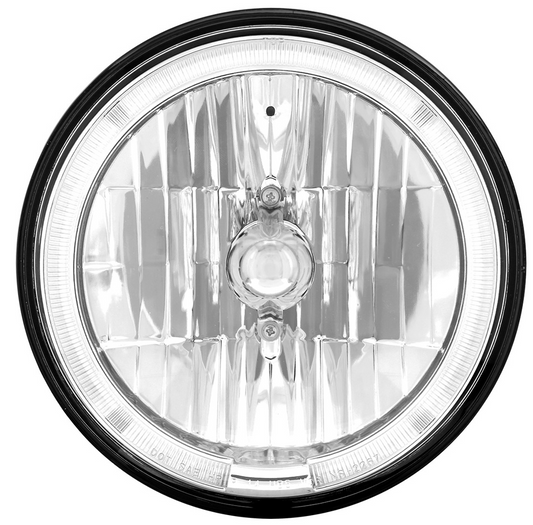 UNIVERSAL ULTRALIT - 7" Crystal Headlight With Amber LED Halo Ring
