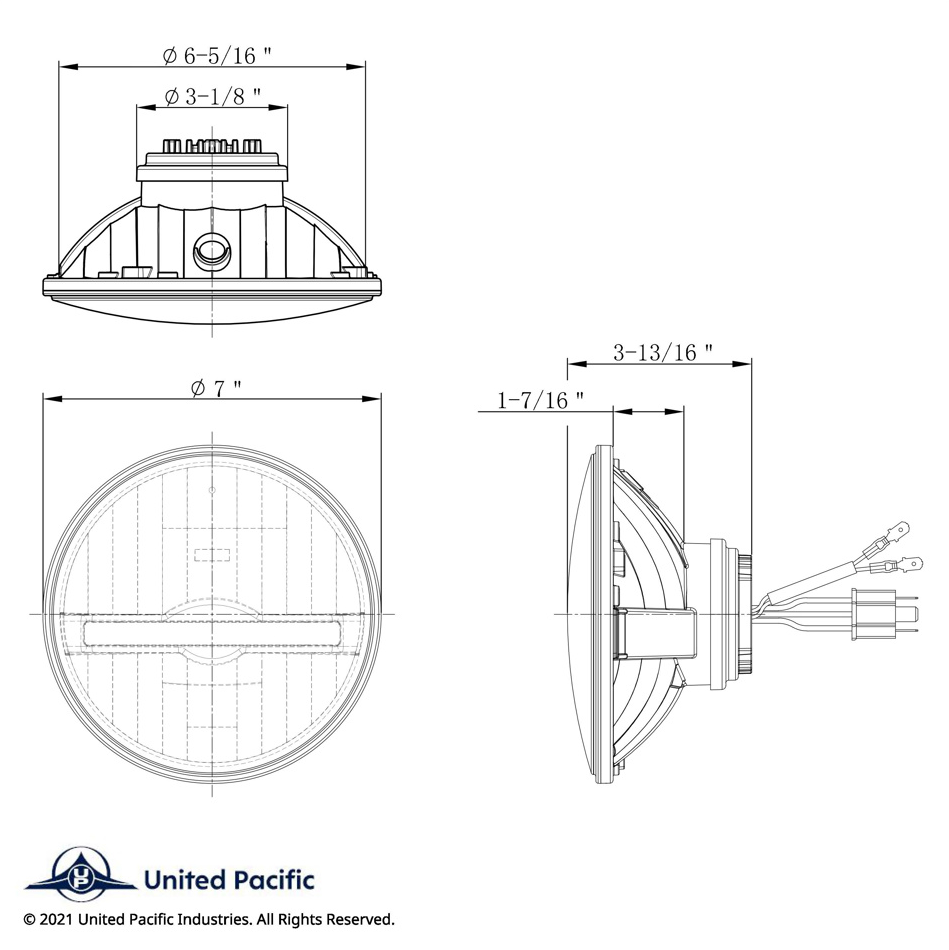 UNIVERSAL ULTRALIT - 7" High Power LED Headlight With LED Position Light Bar