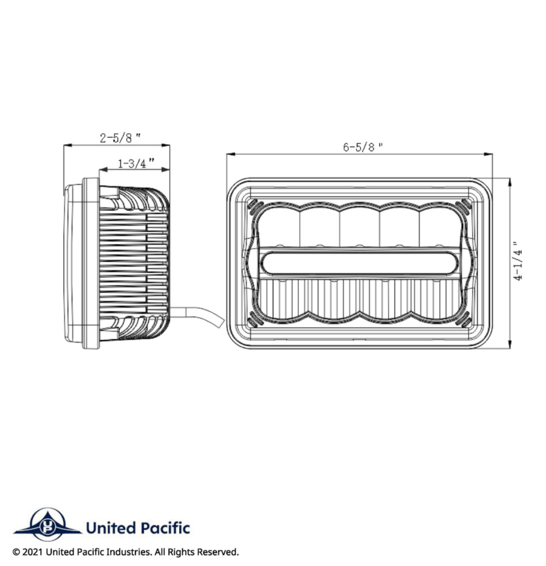 ULTRALIT - 9 High Power LED 4" X 6" Rectangular Light With White Position Light Bar