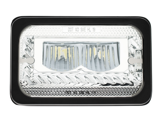ULTRALIT - Heated 4" X 6" LED Headlight With Glass Lens & Aluminum Housing - High Beam - Chrome