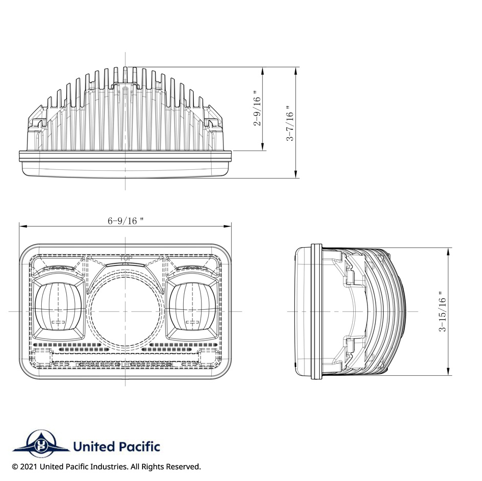 ULTRALIT - 11 High Power LED 4" X 6" Projection Headlight - Low Beam