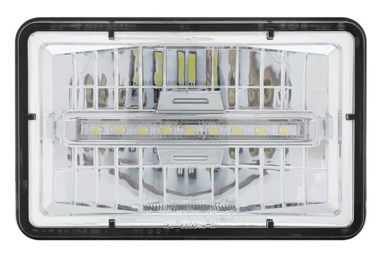 ULTRALIT - 4" X 6" Rectangular LED Headlight With White LED Position Light - High Beam