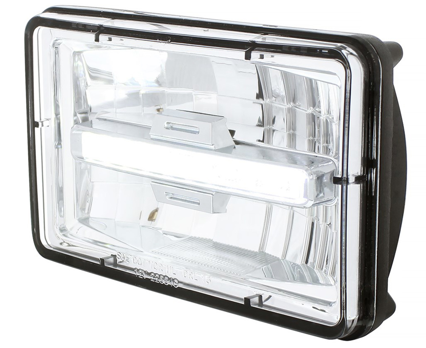 ULTRALIT - 4" X 6" Rectangular LED Headlight With White LED Position Light - High Beam
