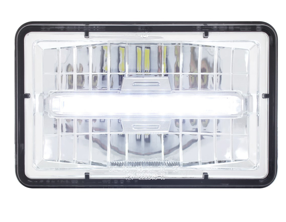 ULTRALIT - 4" X 6" Rectangular LED Headlight With White LED Position Light - Low Beam