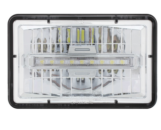 ULTRALIT - 4" X 6" Rectangular LED Headlight With White LED Position Light - Low Beam