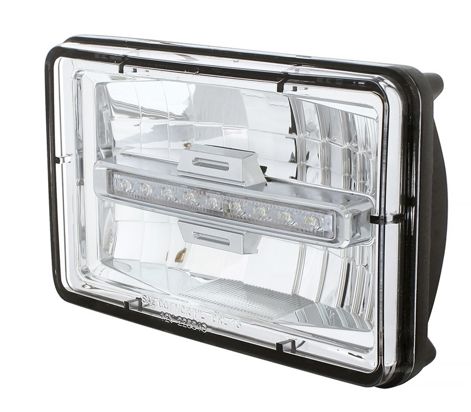 ULTRALIT - 4" X 6" Rectangular LED Headlight With White LED Position Light - Low Beam