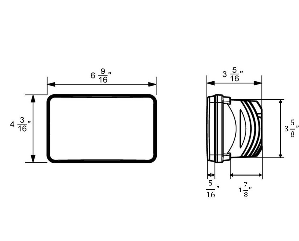 ULTRALIT - 4" X 6" Rectangular LED Headlight With White LED Position Light - Low Beam