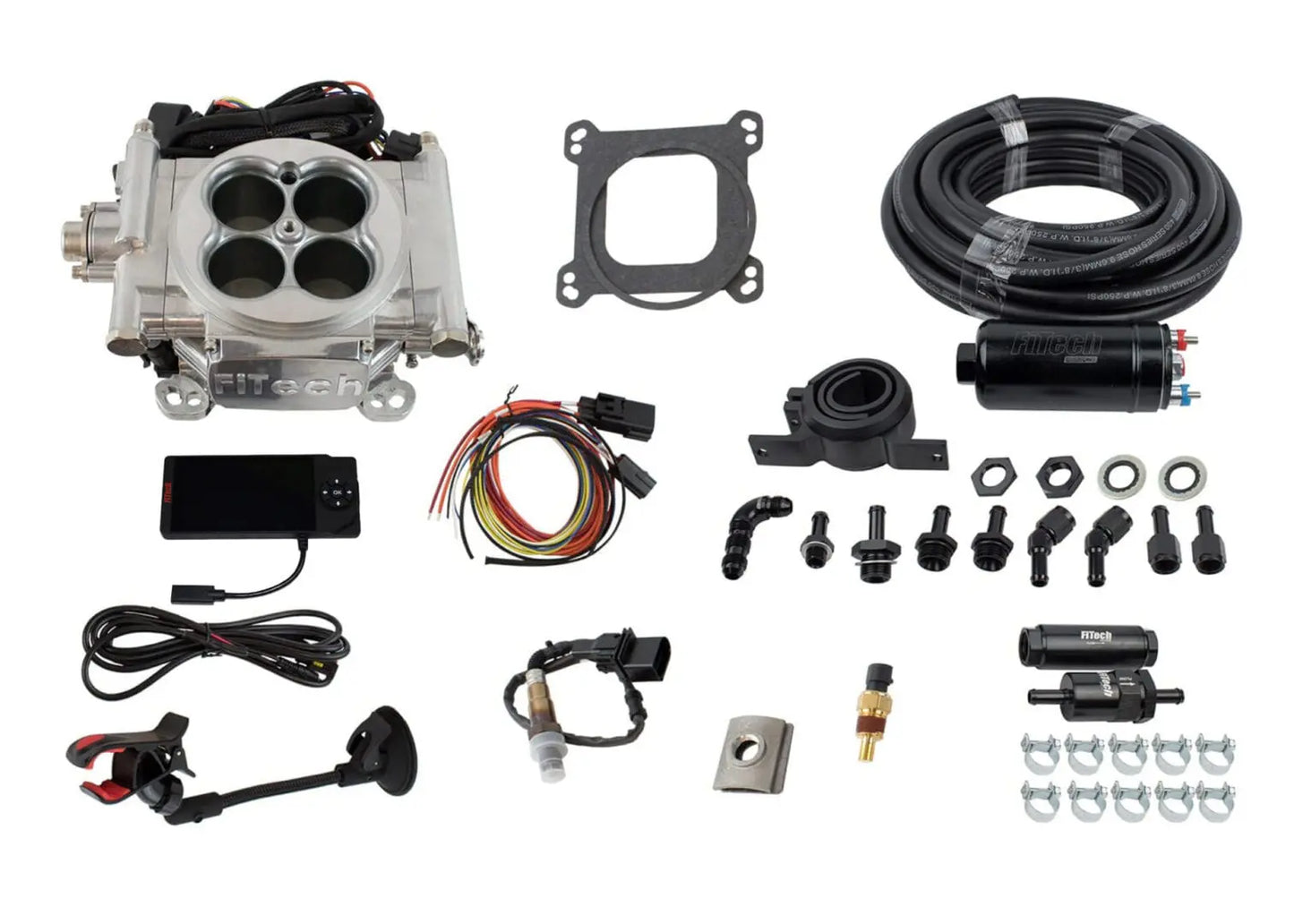 Go EFI 4 600 HP Bright Aluminum EFI System With Inline Fuel Delivery Master Kit