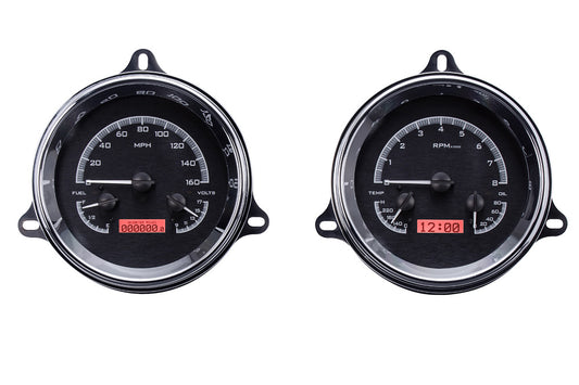 1954 Chevrolet Truck Only Dakota Digital VHX Analog Instrument System - Black Alloy Style Face - Red Display VHX-54C-PU-K-R VHX-54C-PU-K-R