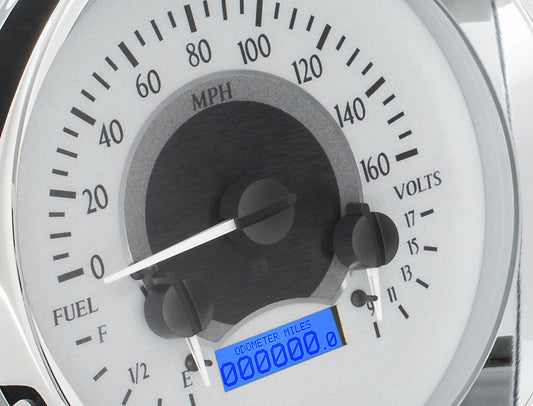 1954 Chevrolet Truck Only Dakota Digital VHX Analog Instrument System - Silver Alloy Style Face - Blue Display VHX-54C-PU-S-B