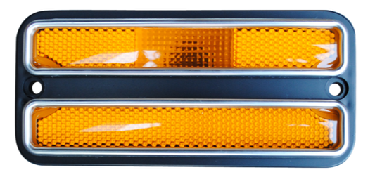 1968-1972 MARKER LIGHT AMBER FRONT W/ STAINLESS TRIM CHEVROLET GMC TRUCK