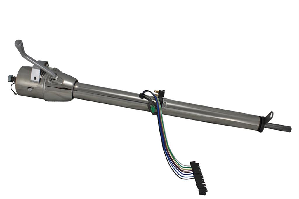 1967-1972 Flaming River Tilt Steering Column Automatic Column Shift Polished Stainless with Neutral Safety Switch at 17"