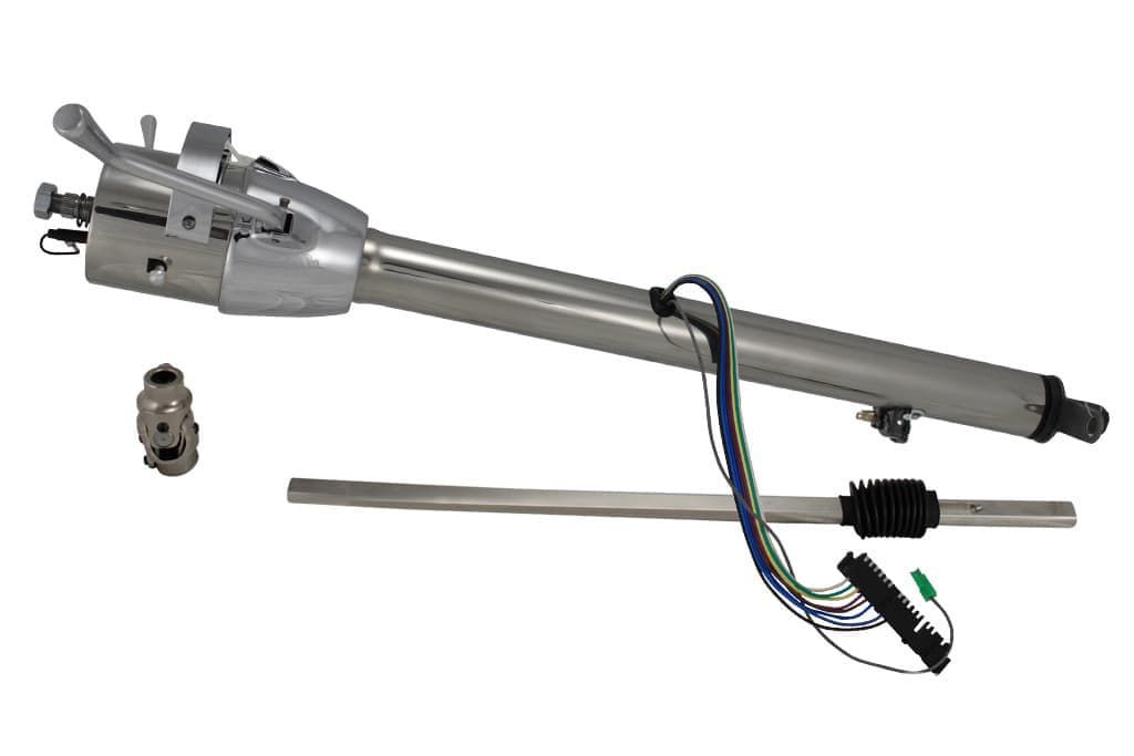 1960-1966 Flaming River Tilt Steering Column Automatic Column Shift Polished Finish Manual Steering
