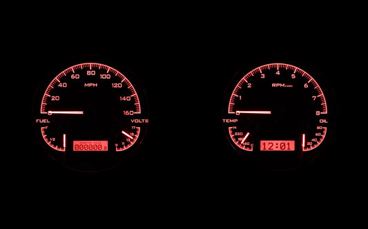 1947-1953 Chevrolet & GMC Truck Dakota Digital VHX Analog Instrument System - Black Alloy Background w/ Red Lighting VHX-47C-PU-K-R