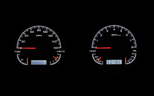 1947-1953 Chevrolet & GMC Truck Dakota Digital VHX Analog Instrument System - Black Alloy Background w/ White Lighting VHX-47C-PU-K-W