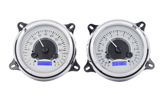 1947-1953 Chevrolet & GMC Truck Dakota Digital VHX Analog Instrument System - Silver Alloy Background w/ Blue Lighting Display VHX-47C-PU-S-B
