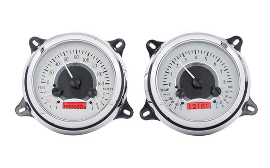 1947-1953 Chevrolet & GMC Truck Dakota Digital VHX Analog Instrument System - Silver Alloy Background w/ Red Lighting Display VHX-47C-PU-S-R