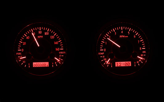 1947-1953 Chevy Truck VHX System, Carbon Fiber Style Face, Red Display VHX-47C-PU-C-R