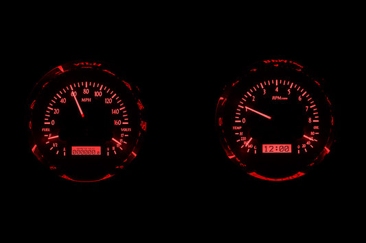 1954 Chevy Truck VHX System, Carbon Fiber Style Face, Red Display VHX-54C-PU-C-R