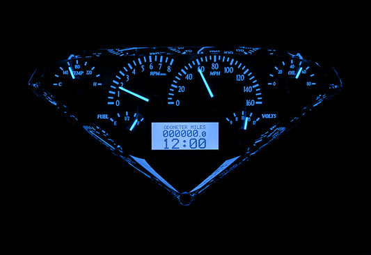 1955-1959 Chevrolet Pickup VHX System, Carbon Fiber Face, Blue Display VHX-55C-PU-C-B