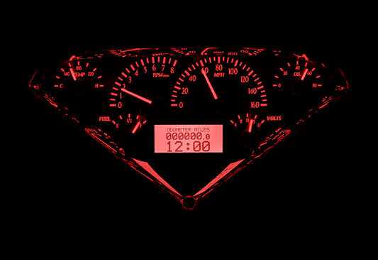 1955-1959 Chevrolet Pickup VHX System, Carbon Fiber Face, Red Display VHX-55C-PU-C-R