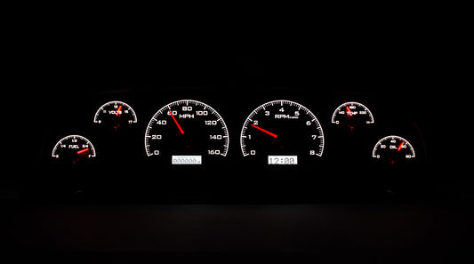 1960-1963 Chevrolet Pickup VHX System, Black Alloy Face, White Display VHX-60C-PU-K-W