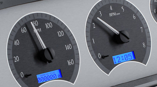 1960-1963 Chevrolet Pickup VHX System, Silver Alloy Face, Blue Display VHX-60C-PU-S-B