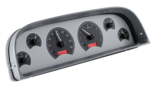 1960-1963 Chevrolet Pickup VHX System, Silver Alloy Face, Red Display VHX-60C-PU-S-R