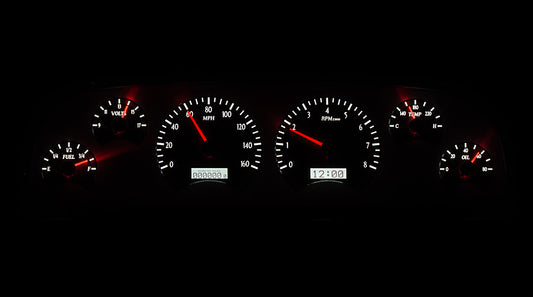 1960-1963 Chevrolet Pickup VHX System, Silver Alloy Face, White Display VHX-60C-PU-S-W