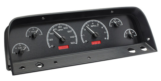 1964-1966 Chevrolet Pickup VHX System, Black Alloy Face, Red Display VHX-64C-PU-K-R