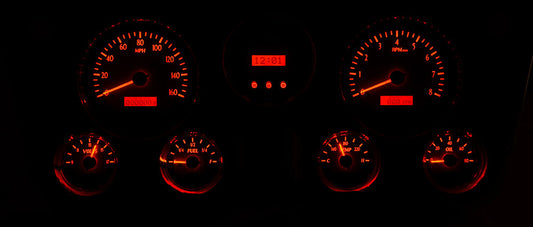 1967-1972 Chevy Truck VHX System, Carbon Fiber Style Face, Red Display VHX-67C-PU-C-R