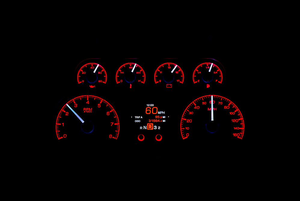 1988-1994 Chevy/GMC Pickup Dakota Digital HDX Instruments / Black Alloy Face HDX-88C-PU-K