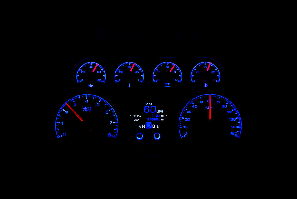 1988-1994 Chevy/GMC Pickup Dakota Digital HDX Instruments / Black Alloy Face HDX-88C-PU-K