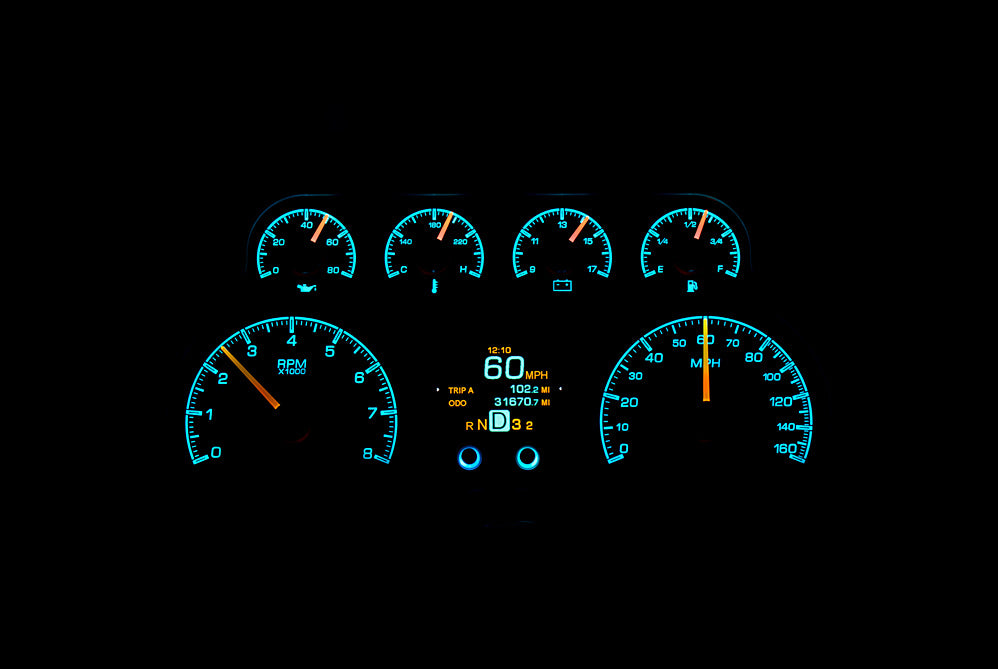 1988-1994 Chevy/GMC Pickup Dakota Digital HDX Instruments / Black Alloy Face HDX-88C-PU-K
