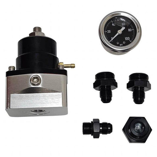 UNIVERSAL Adjustable Fuel Pressure Regulator w/ Fittings & Gauge 35-70 PSI
