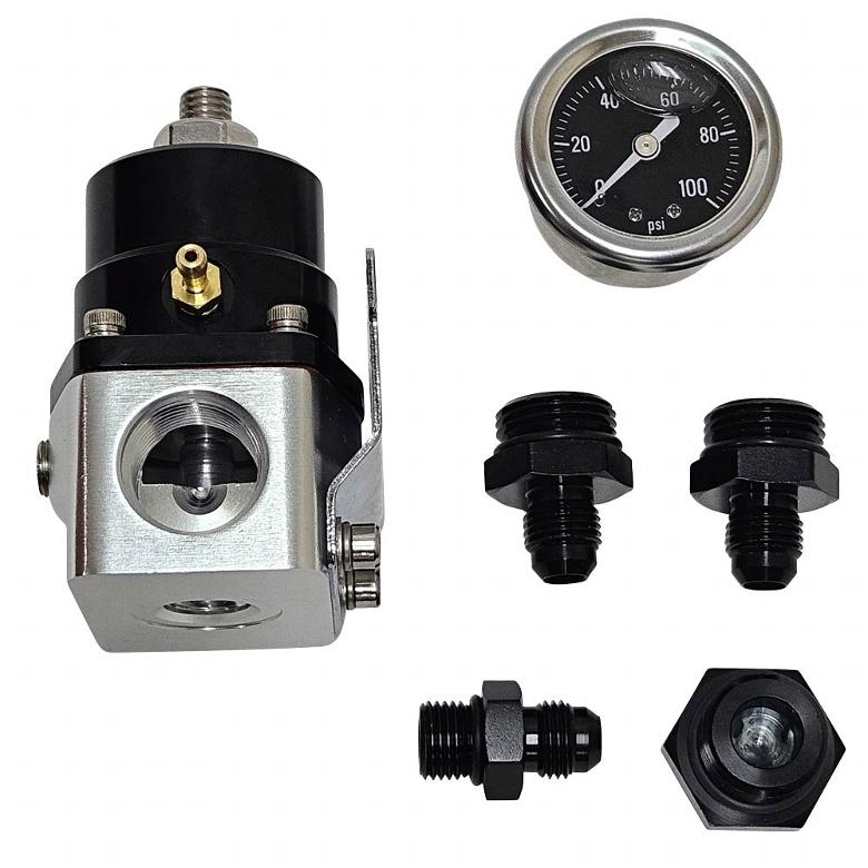 UNIVERSAL Adjustable Fuel Pressure Regulator w/ Fittings & Gauge 35-70 PSI